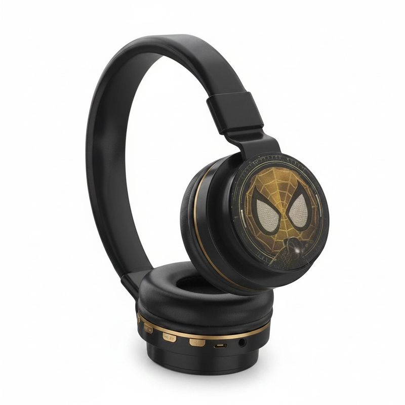 Casque Écouteur Bluetooth Super Héro (Black Spider)