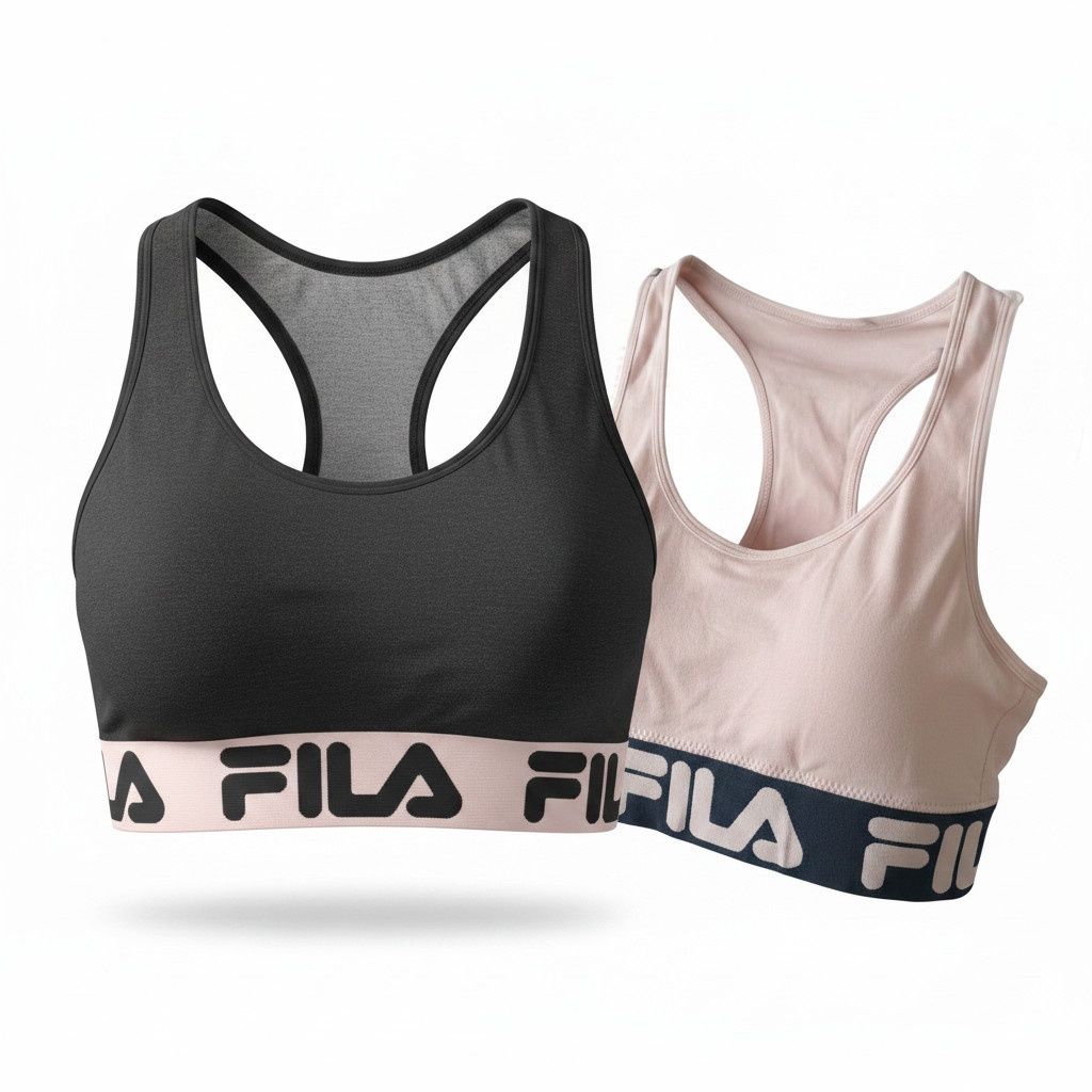 Duo de Brassière Sport Fila - Rose &amp; Charcoal