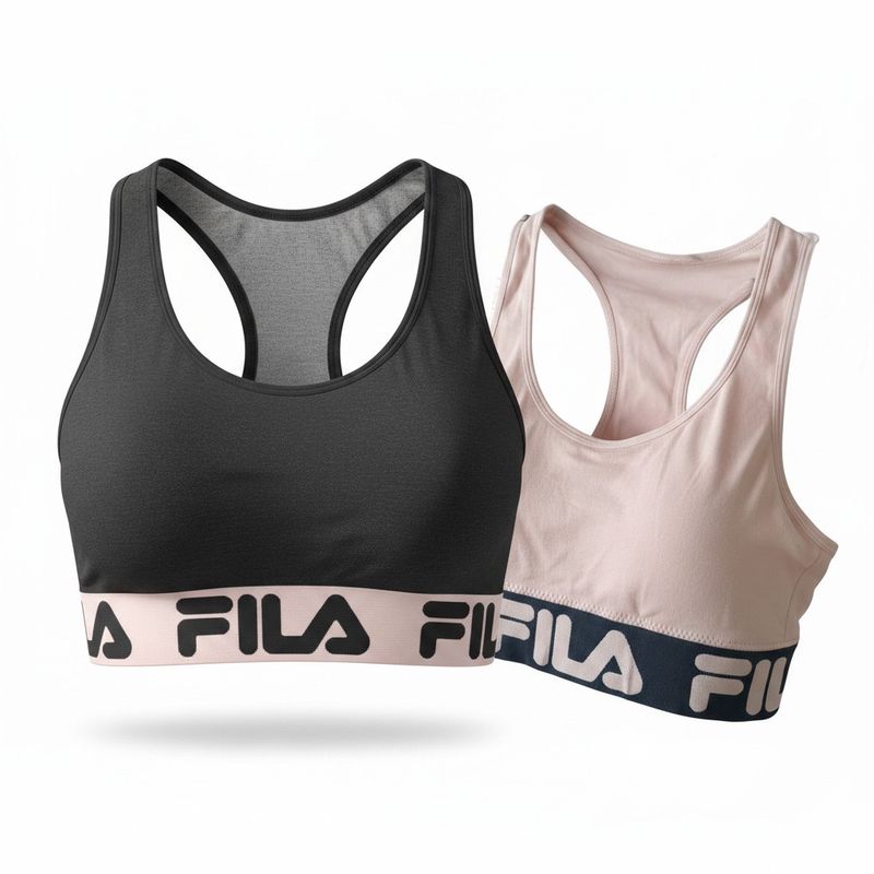 Duo de Brassière Sport Fila - Rose &amp; Charcoal