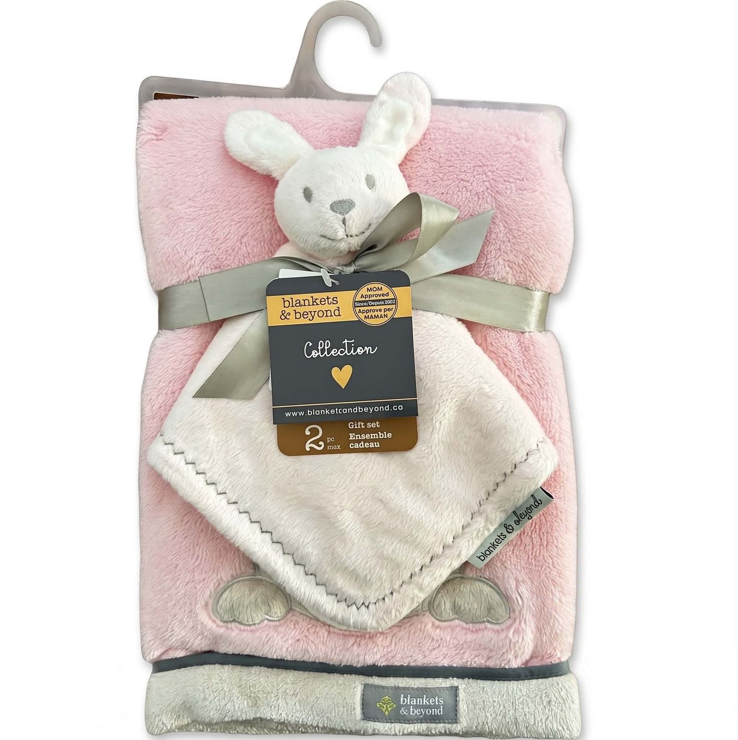 Ensemble couverture et toutou- Lapin Rose