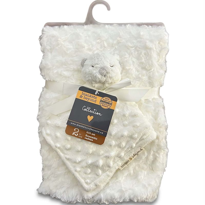 Ensemble couverture et toutou- Ourson blanc