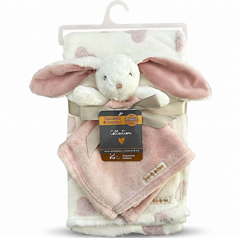 Ensemble couverture et toutou- Lapin coeur