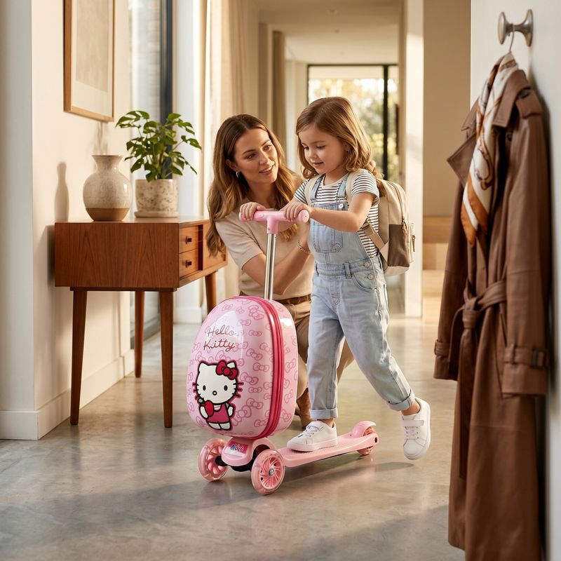 Trottinette Valise 3 roues lumineuse- Hello Kitty
