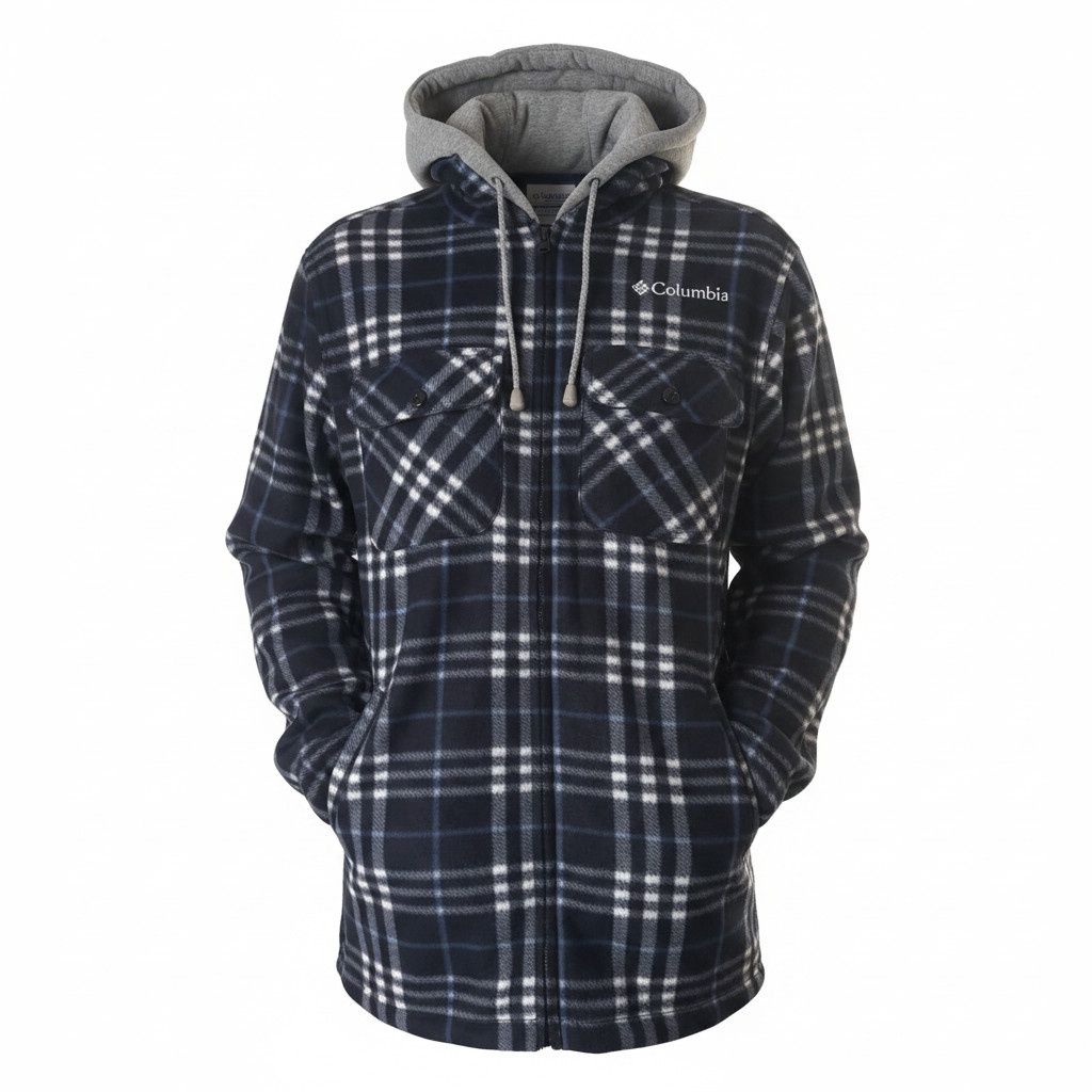 Veste doublé à carreaux - Bleu Columbia