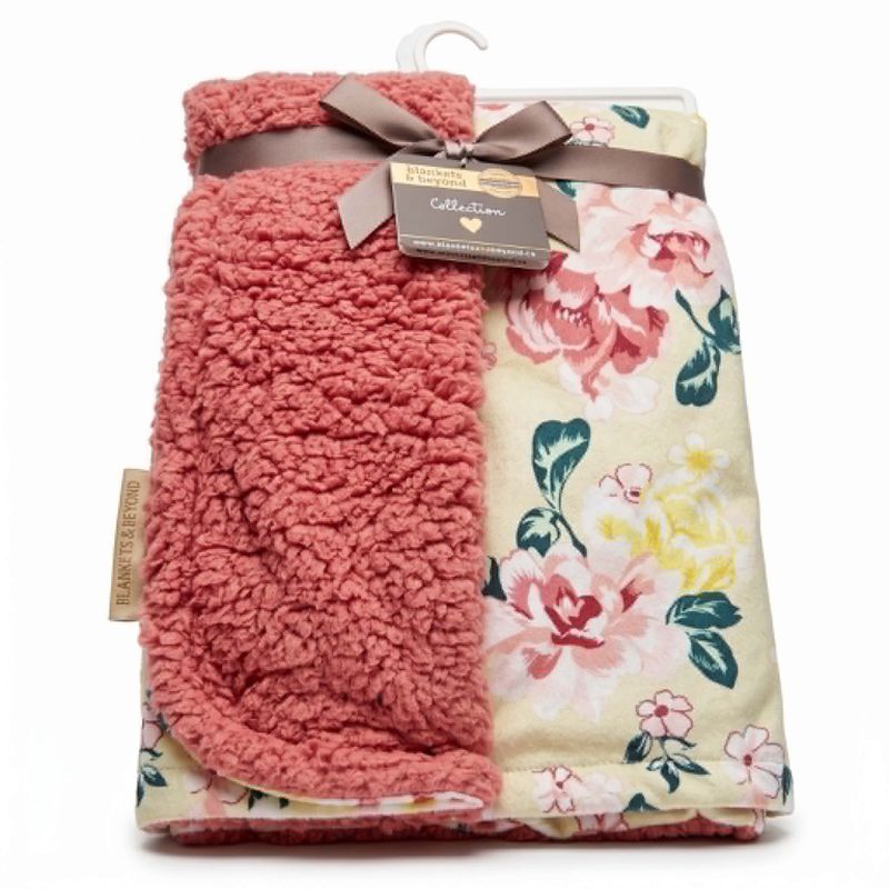 Couverture de Bébé- Corail avec fleur