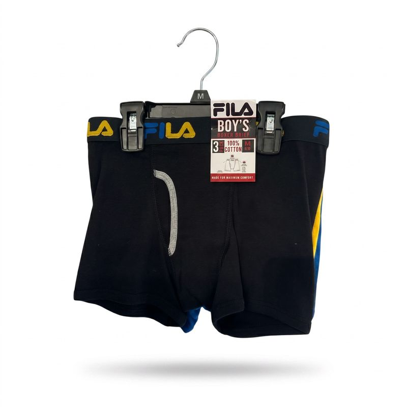 Ensemble de 3 boxeurs Fila Noir-Jaune-Bleu