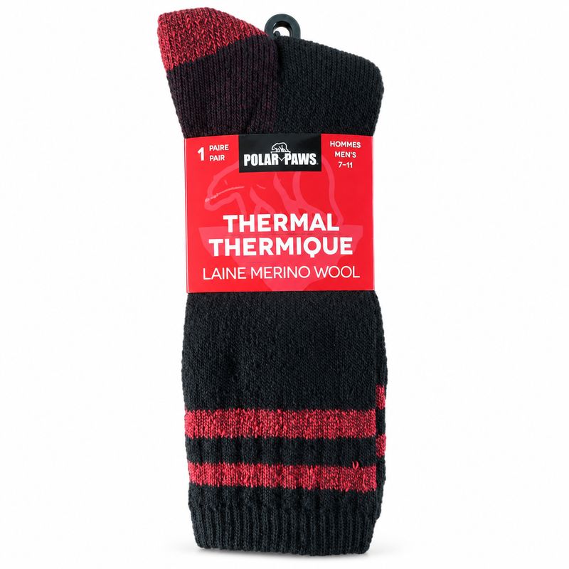 Bas de Merino Homme Noir/Rouge
