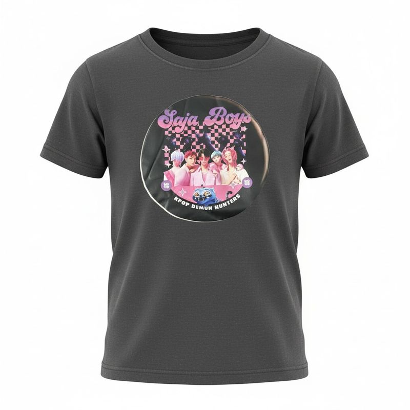T-Shirt K-Pop- Model 5- Charcoal