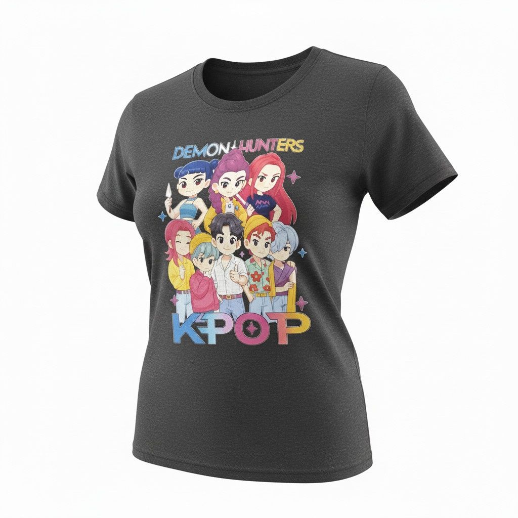 T-Shirt K-Pop- Model 6- Charcoal