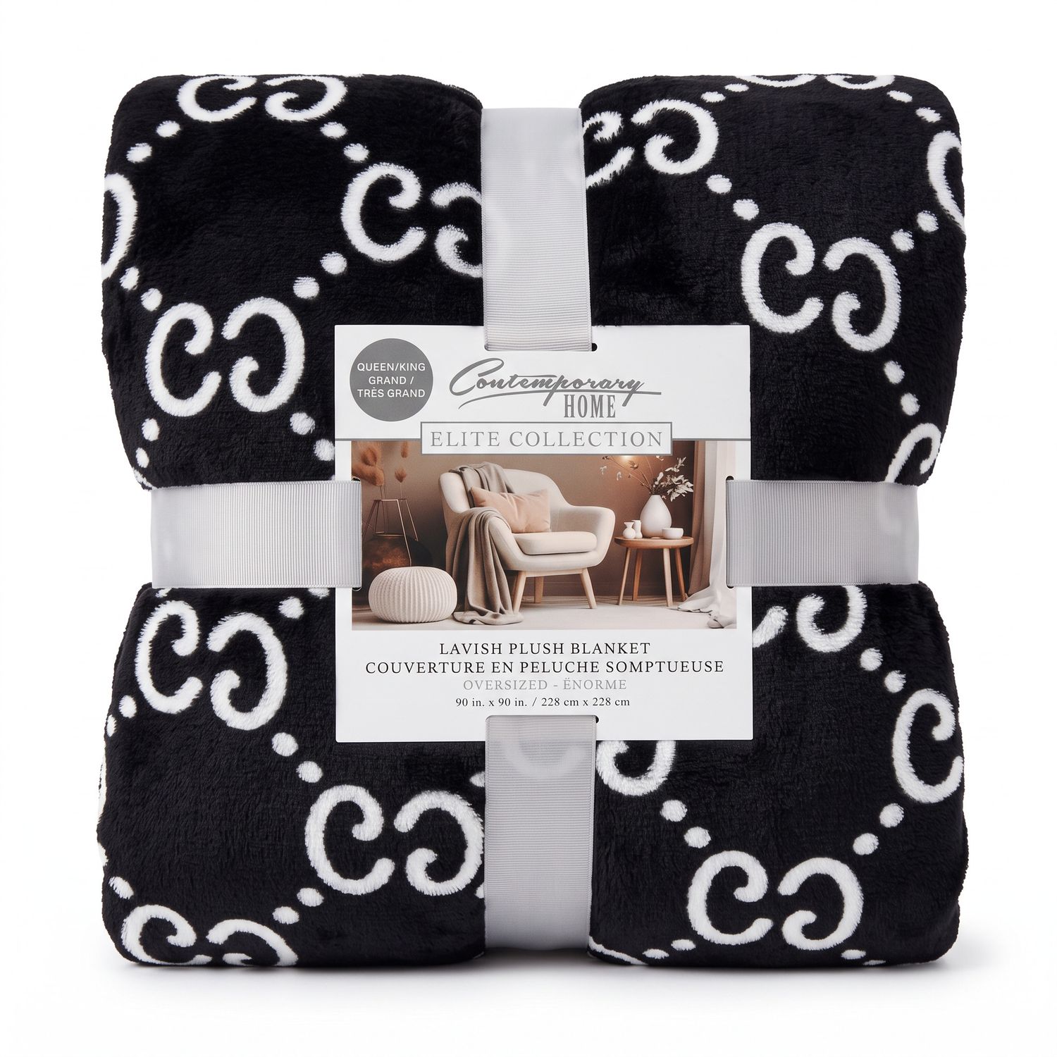 Très Grande Couverture en peluche Noir