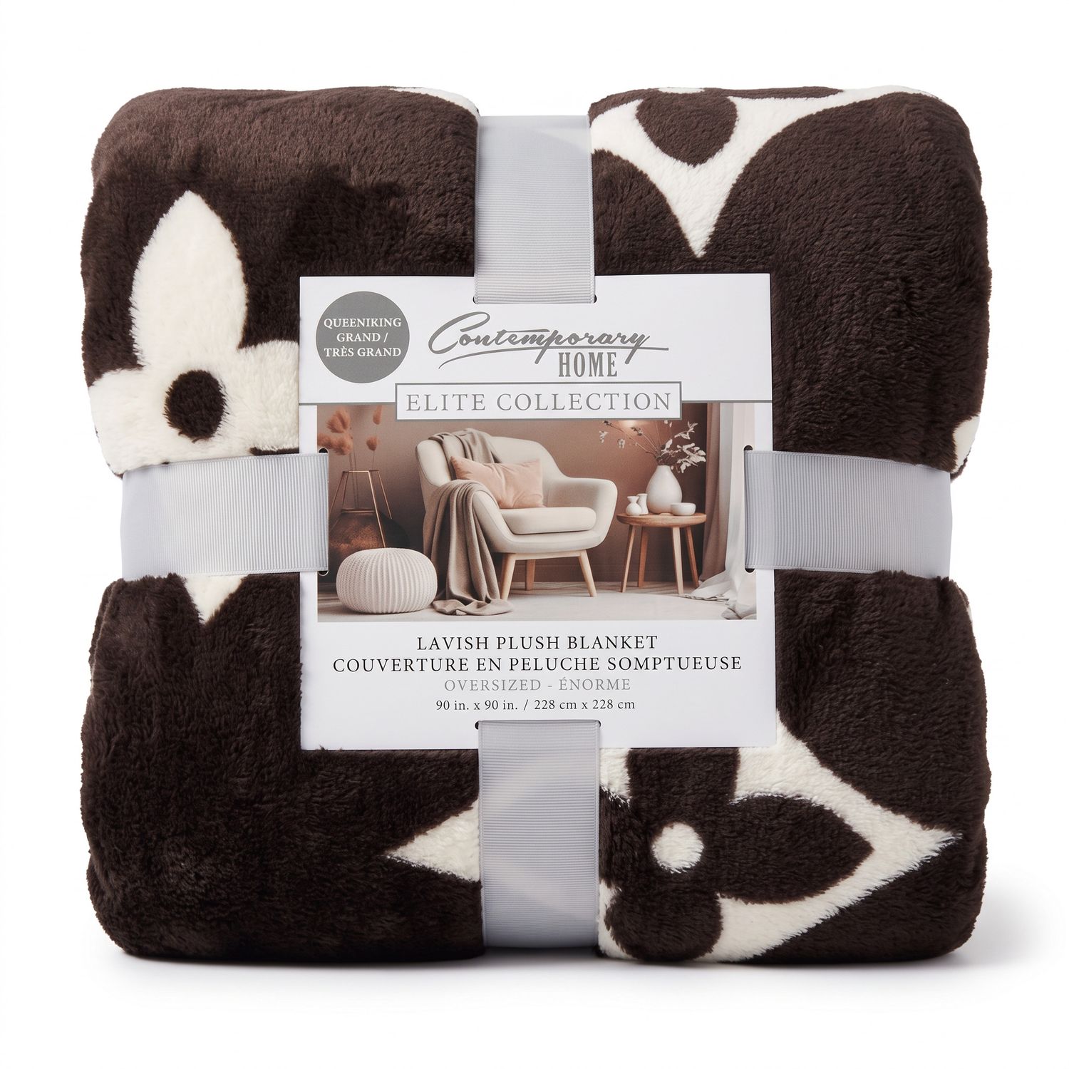 Très Grande Couverture en peluche- Brun