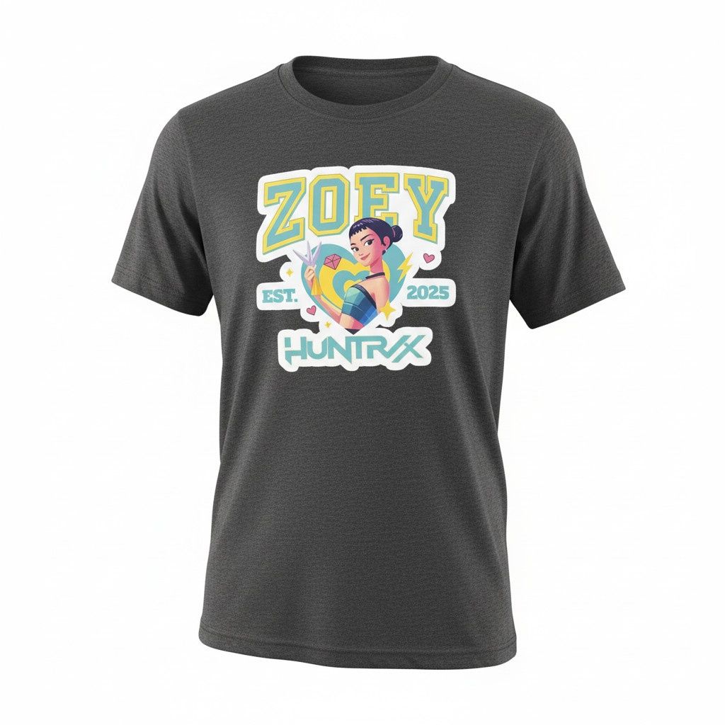 T-Shirt K-Pop- Model 10- Charcoal