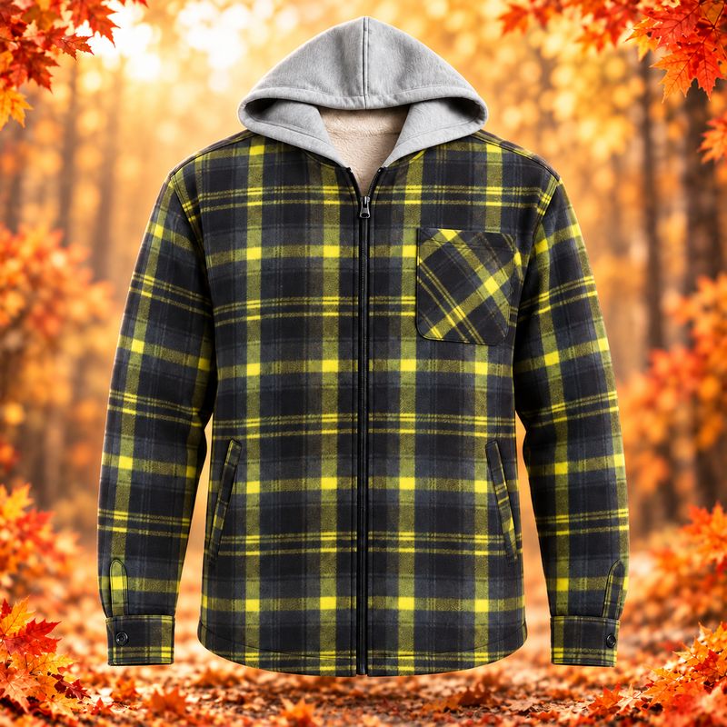 Veste doublée- Noir-Vert