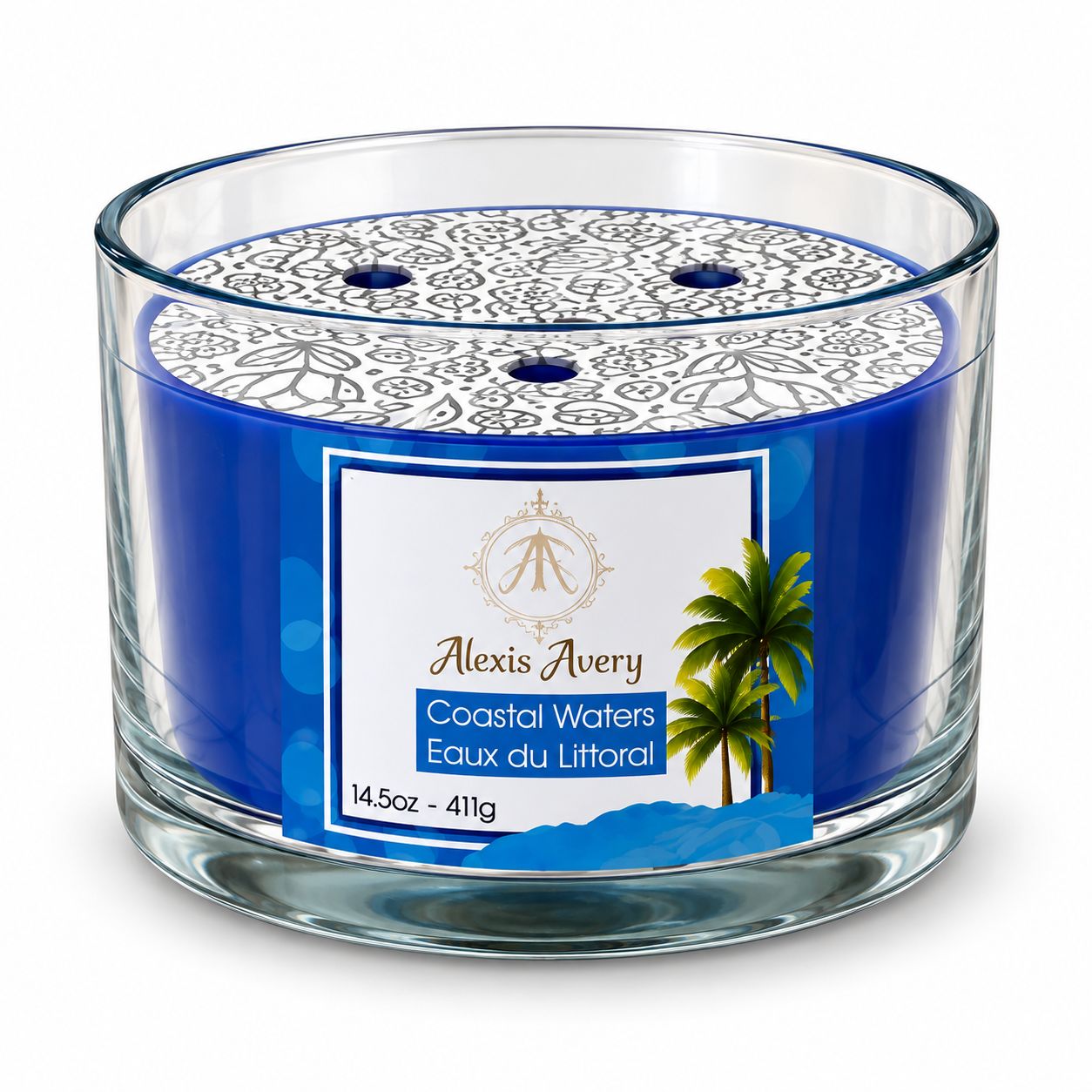 Bougie parfumée à 3 mèches - Eau du Littoral