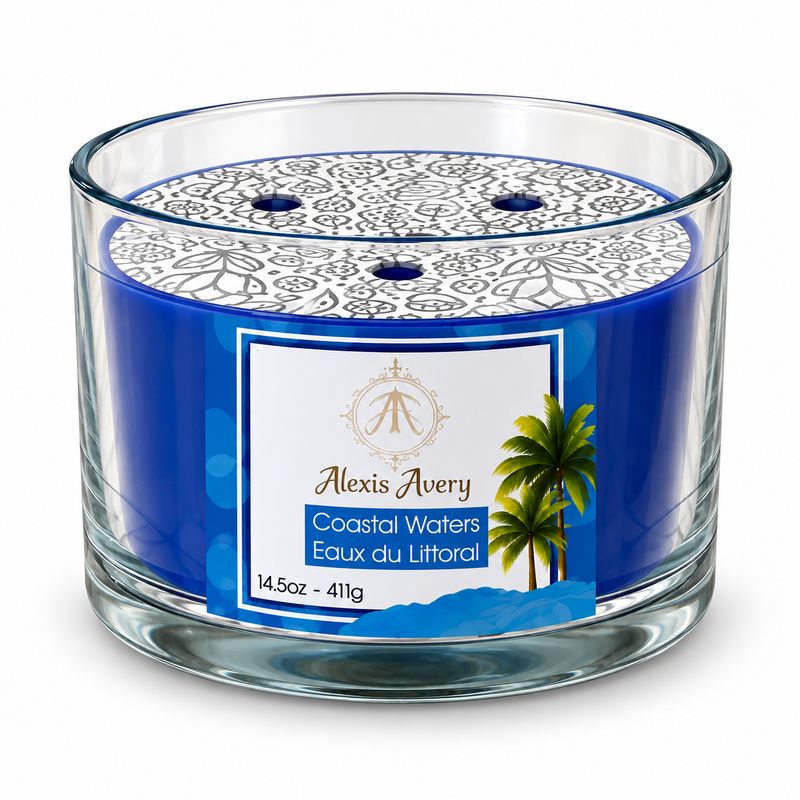 Bougie parfumée à 3 mèches - Eau du Littoral
