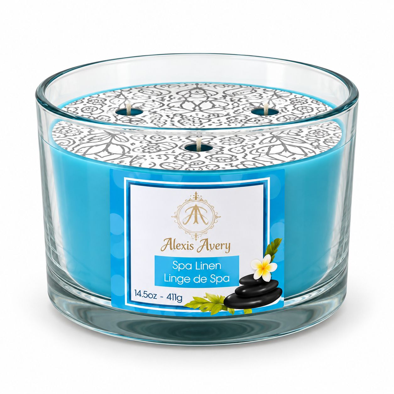 Bougie parfumée à 3 mèches - Linge de Spa