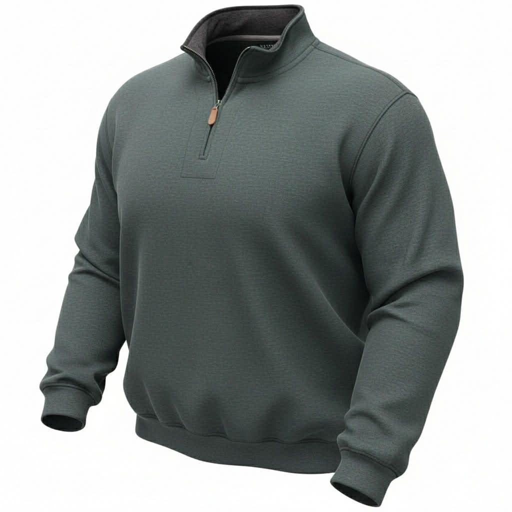 Pull à fermeture éclair- Vert