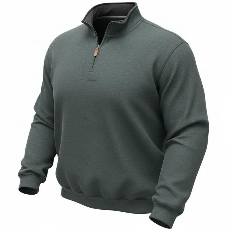 Pull à fermeture éclair- Vert