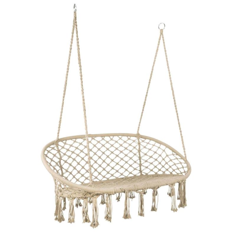 Chaise en macramé double suspendue