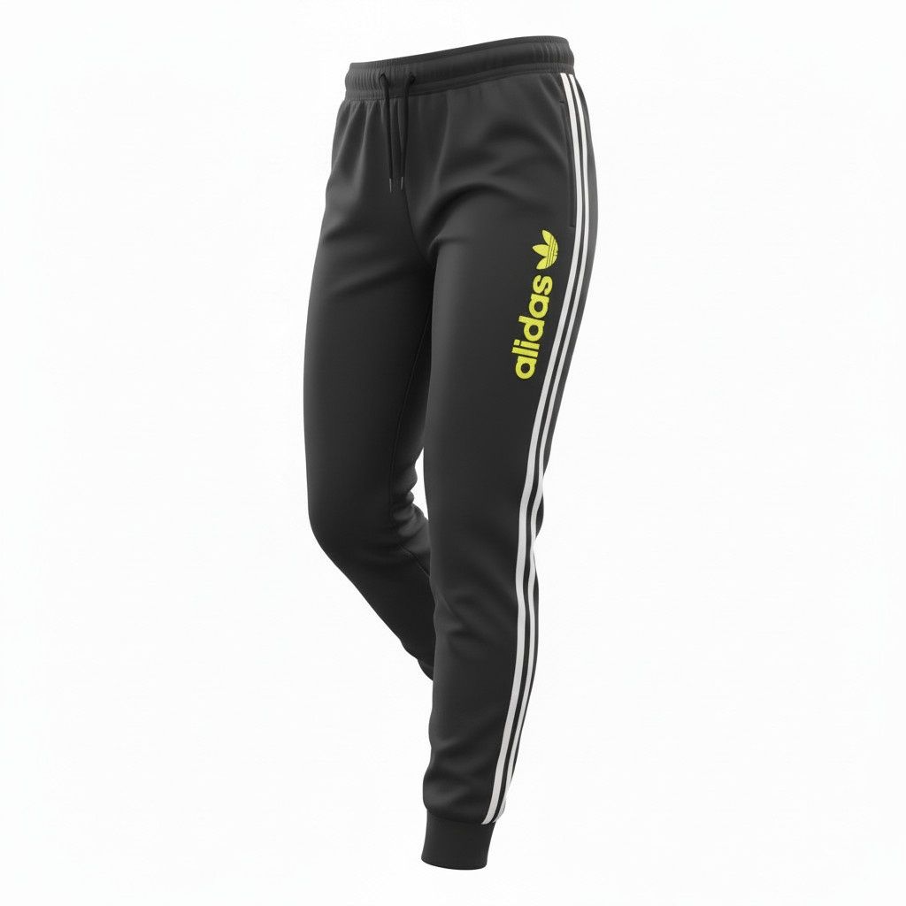 Jogging Noir- Adidas Jaune- Large
