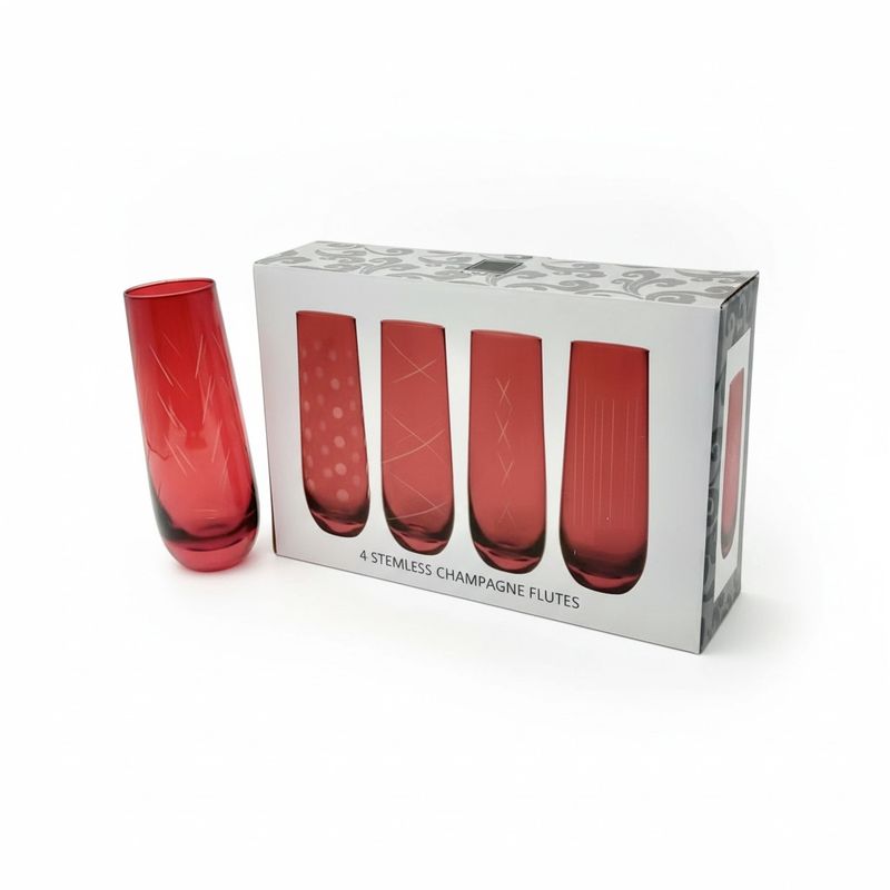 Ensemble de 4 flûtes à champagne sans pied en verre