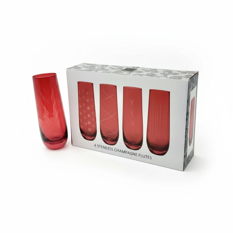 Ensemble de 4 flûtes à champagne sans pied en verre