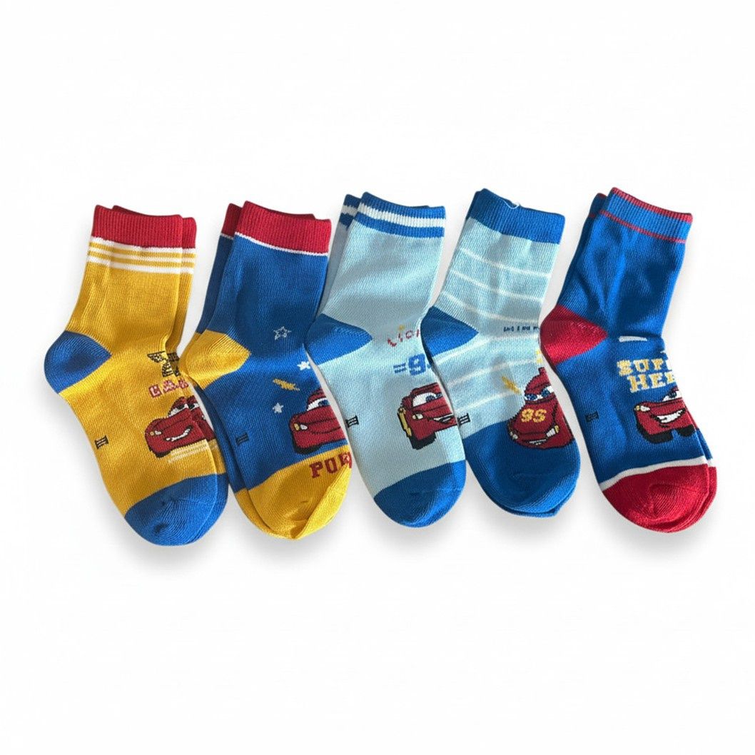 Lot de 5 Paires de bas- Bagnoles- Medium