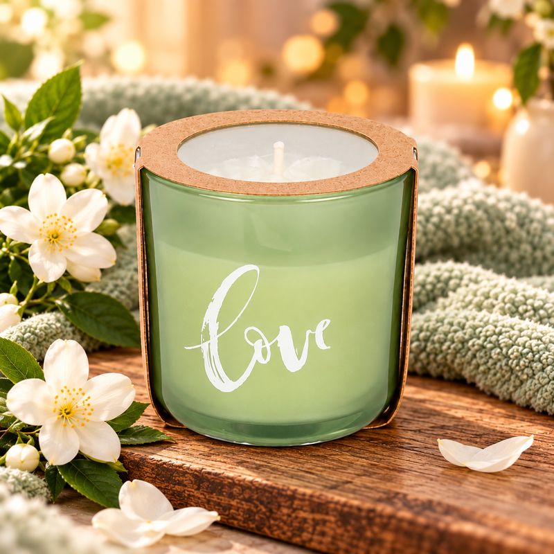 Bougie eau de rose- Vert