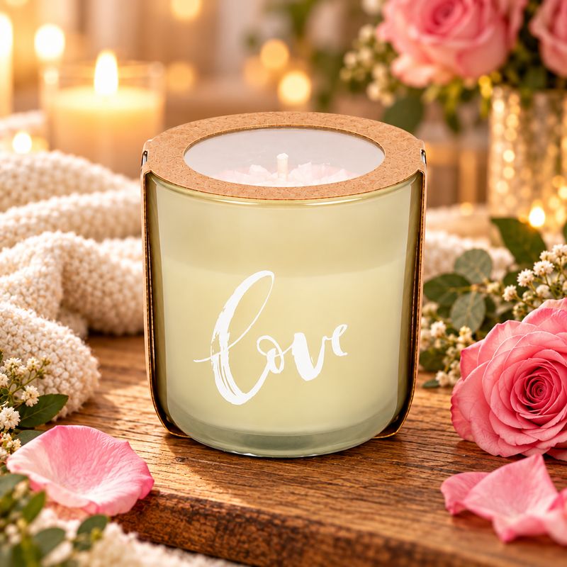 Bougie eau de rose- Crème