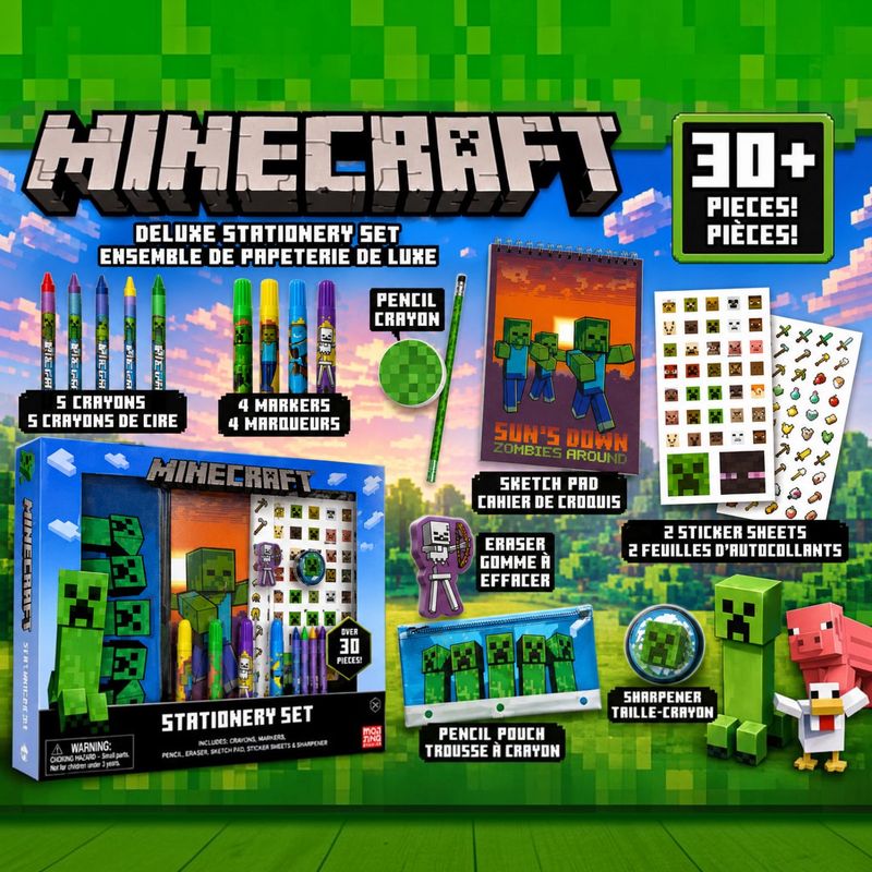 Ensemble de papeterie Minecraft