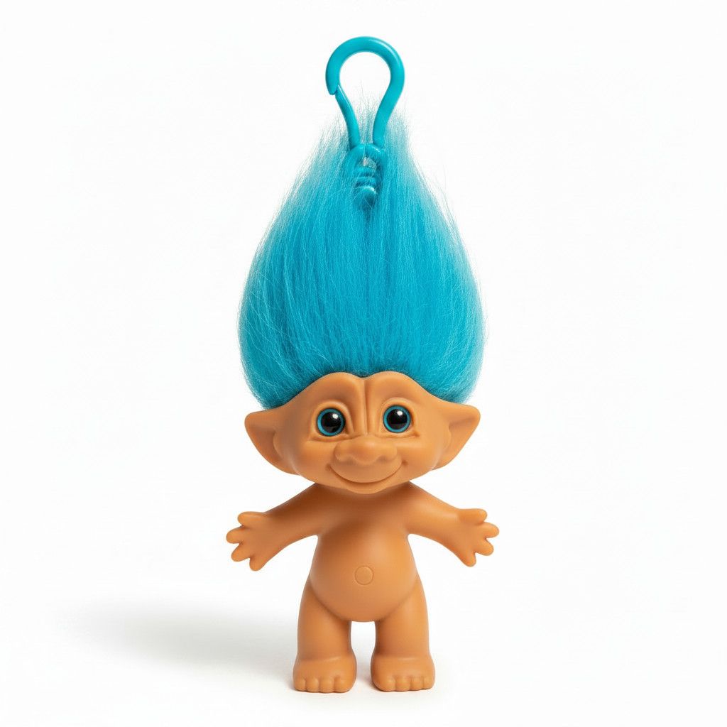 Troll avec clip 5cm- Bleu