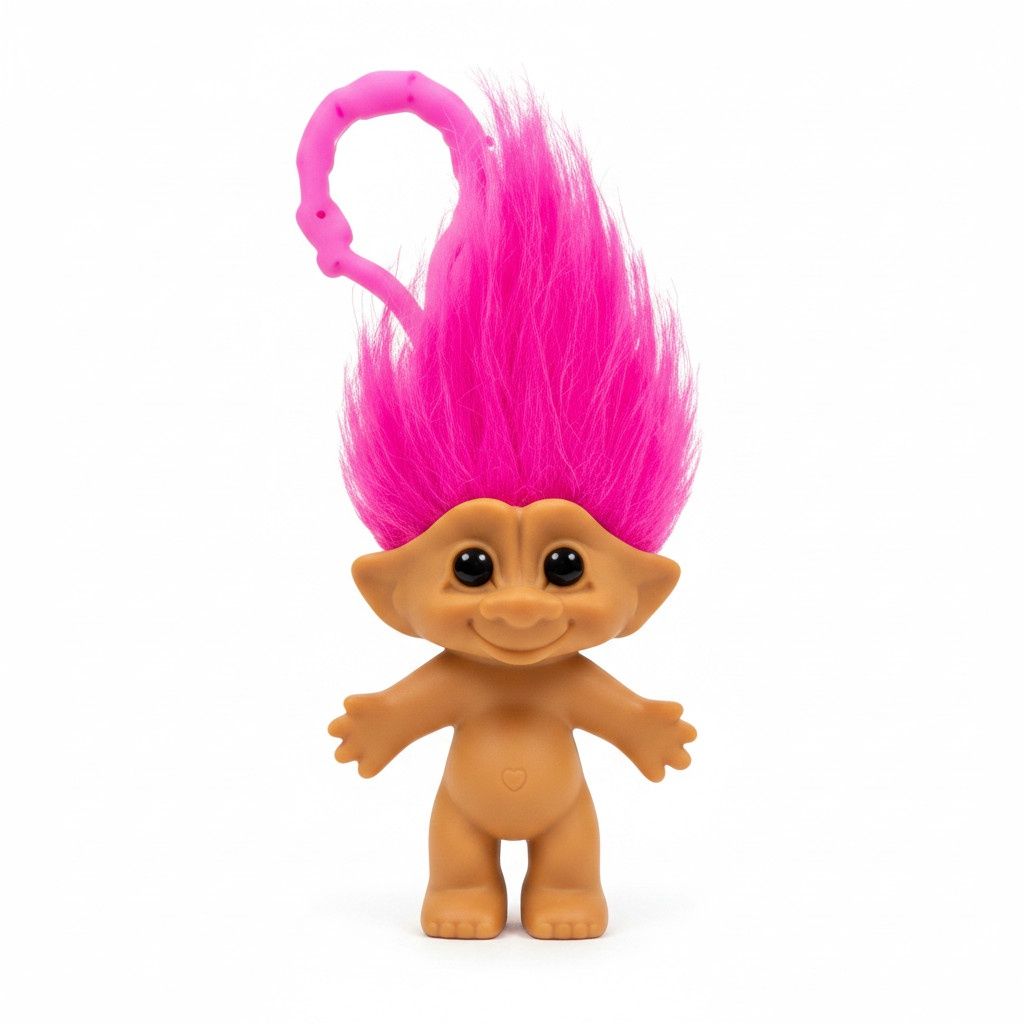 Troll avec clip 5cm- Rose