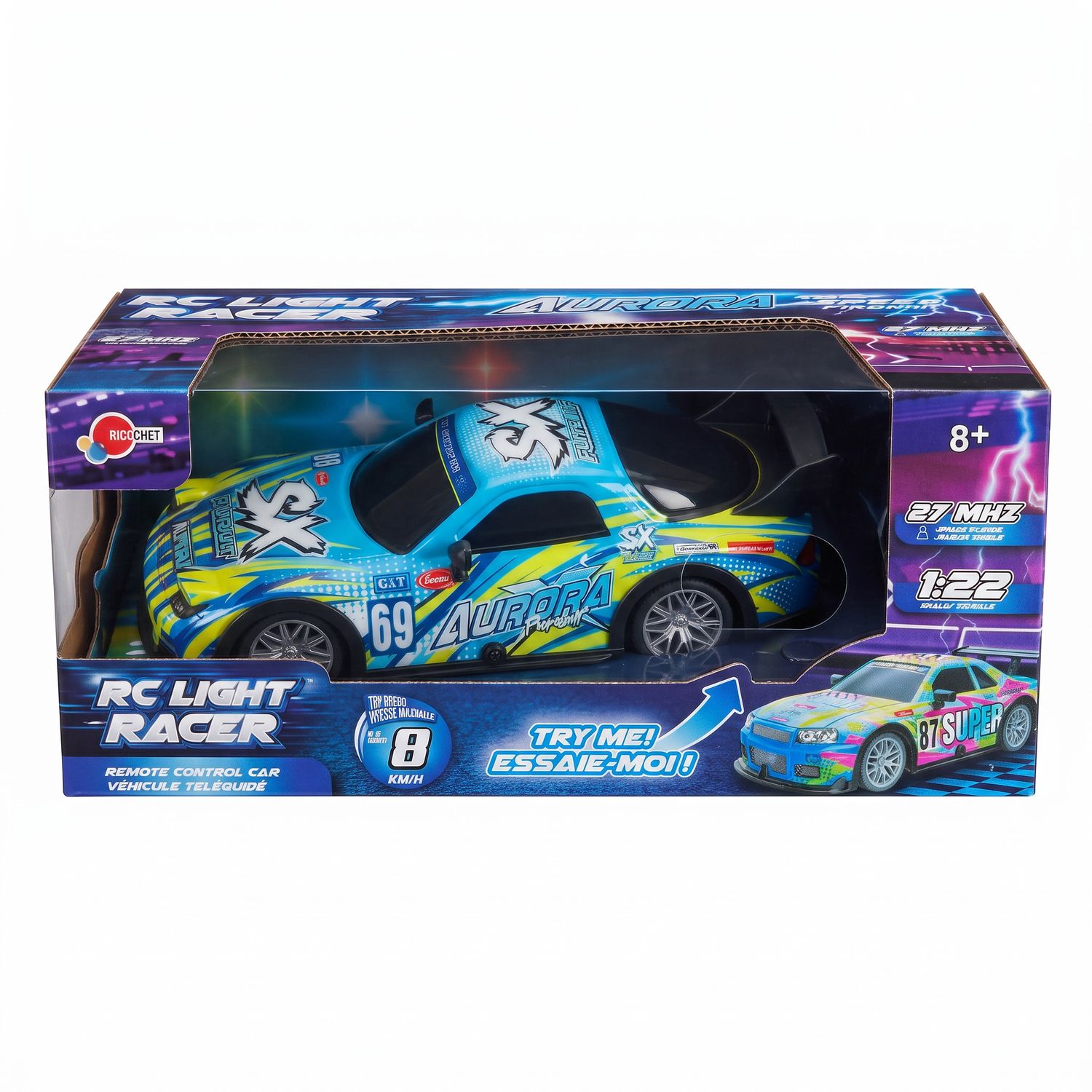 Voiture télécommandée RC Light Racer- Bleu