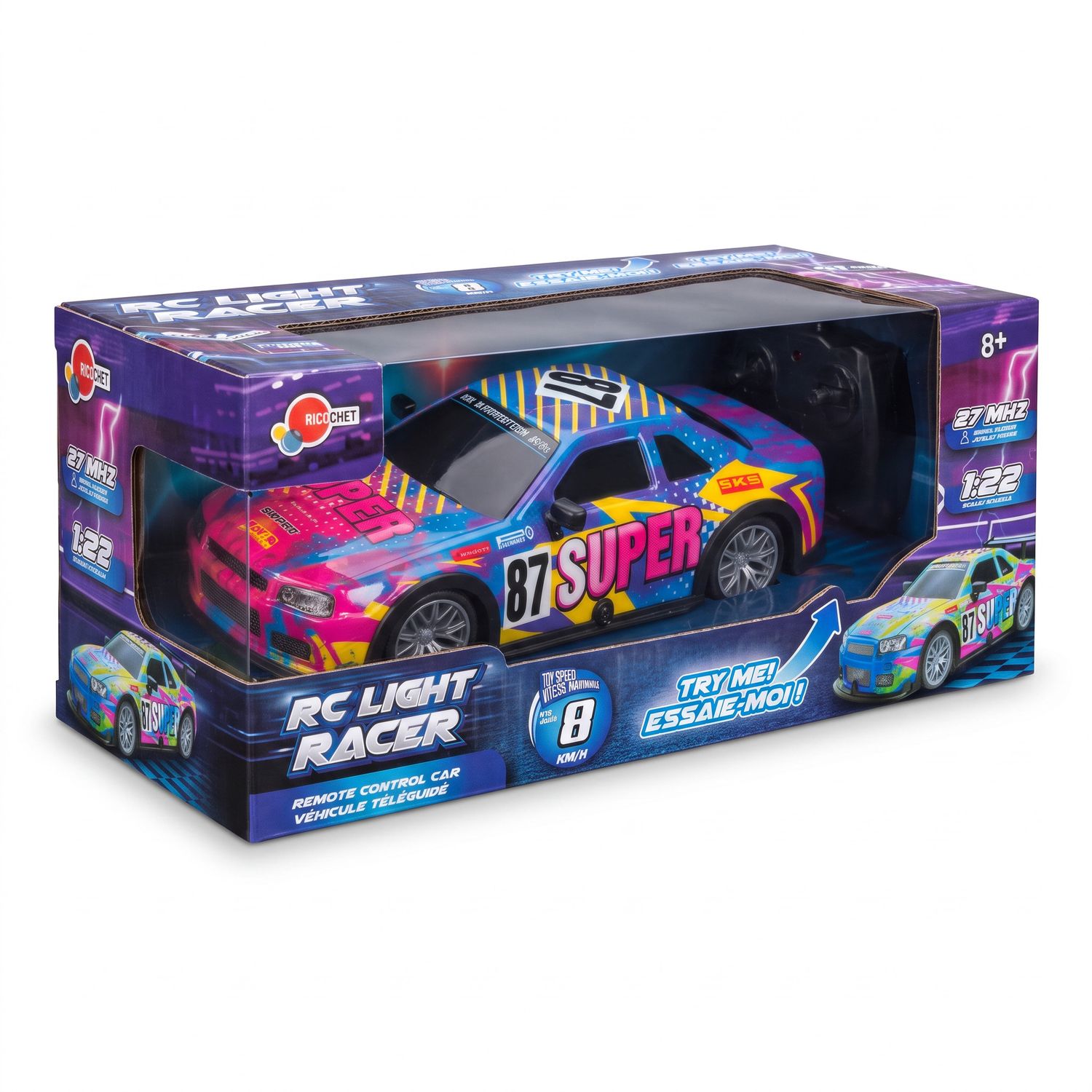 Voiture télécommandée RC Light Racer- Rose