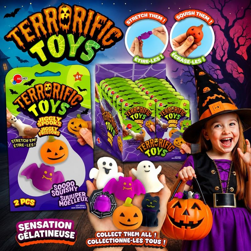 Jouets sensoriels extensibles Halloween – Fantôme &amp; Citrouille