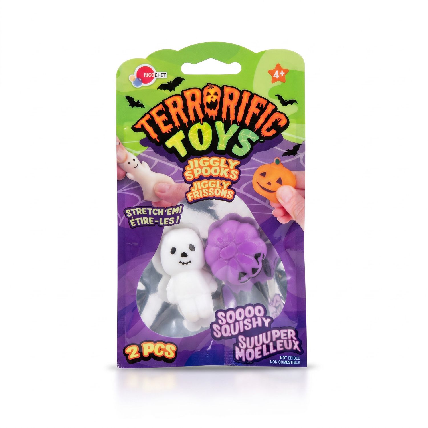 Jouets sensoriels extensibles Halloween – Squelette &amp; Citrouille