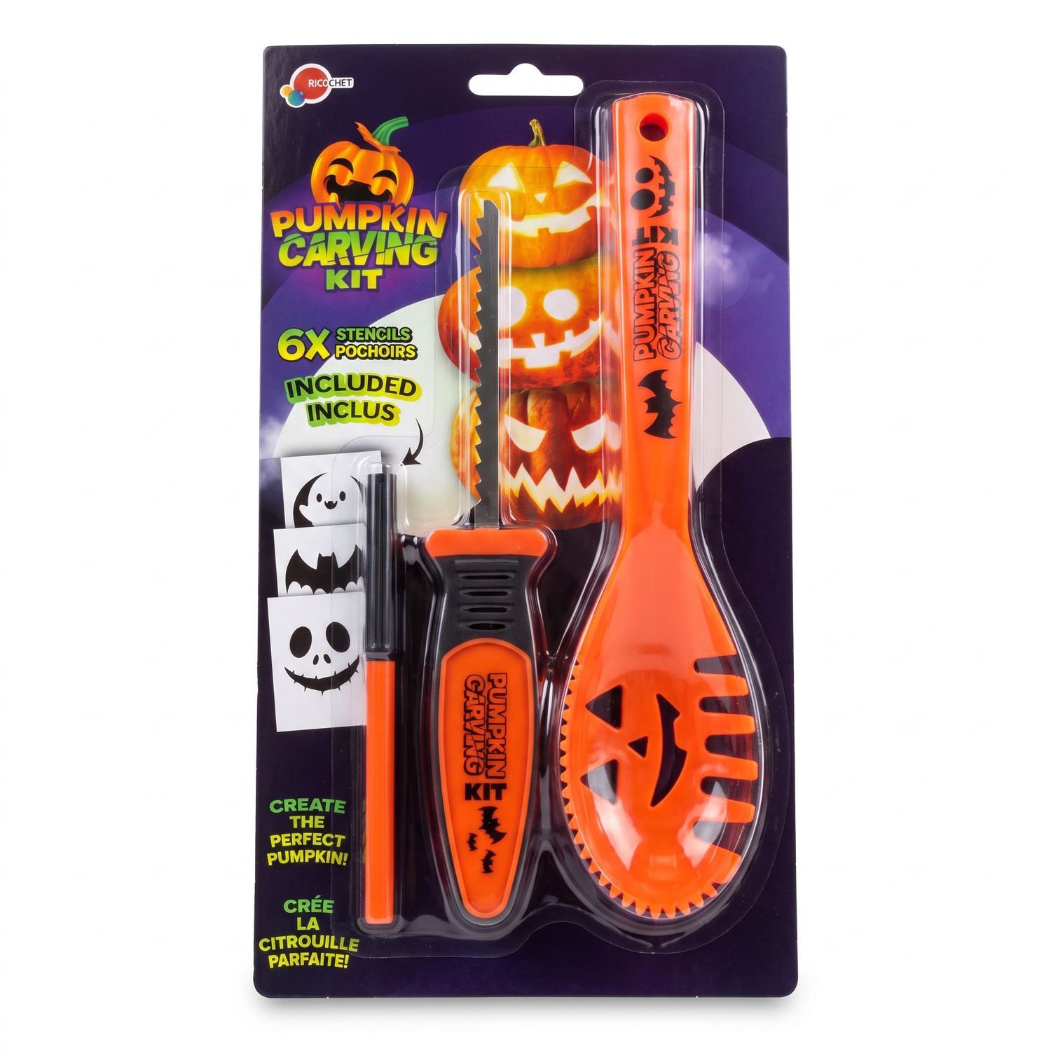 Ensemble de sculpture de citrouille Halloween – Orange