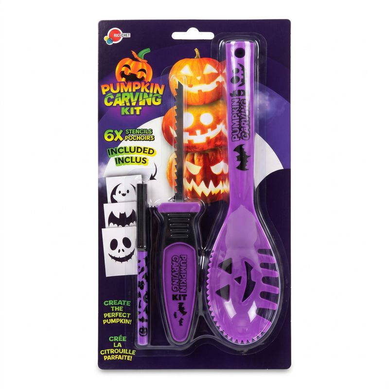 Ensemble de sculpture de citrouille Halloween – Mauve