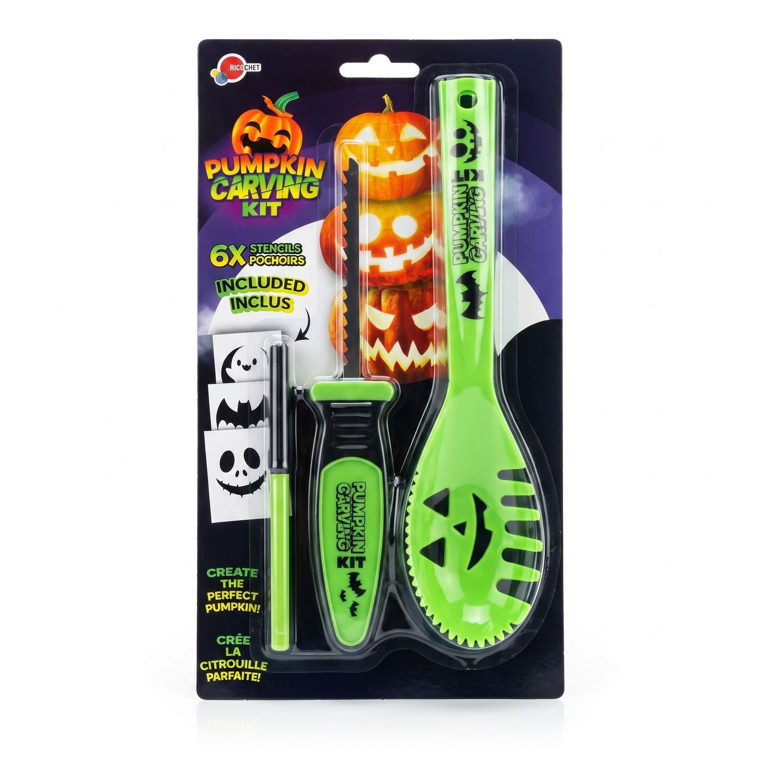 Ensemble de sculpture de citrouille Halloween – Vert