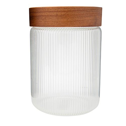 Jarre en borosilicate optique avec couvercle en bois- 700ML