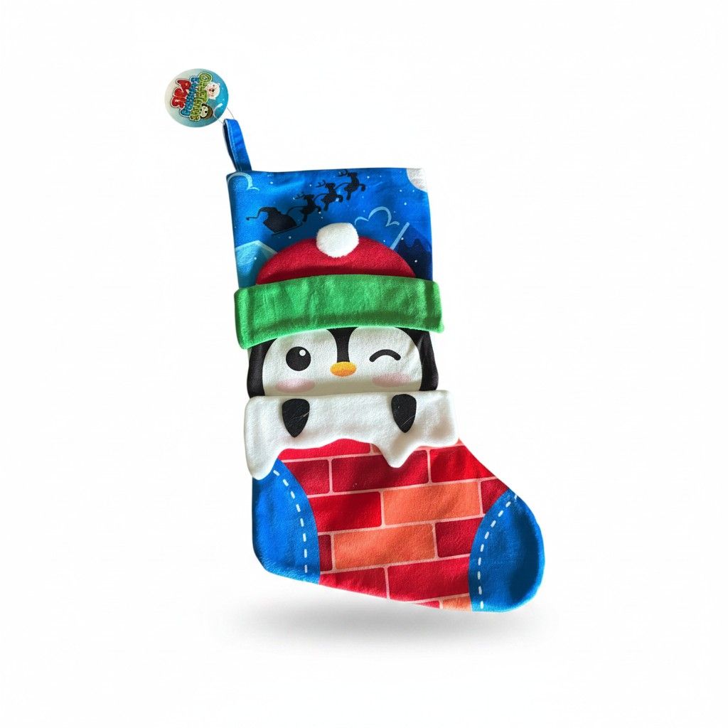 Bas de Noël décoratif – Pingouin festif