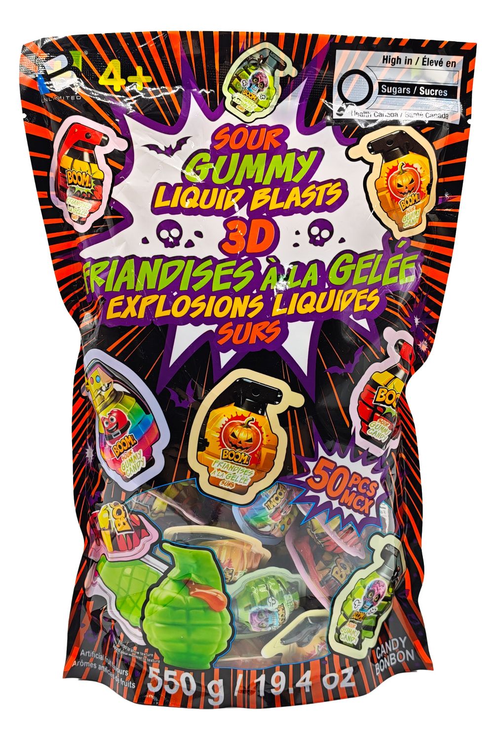 Friandises gélifiées sures à explosions liquides