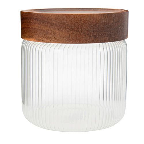 Jarre en borosilicate optique avec couvercle en bois- 525ML