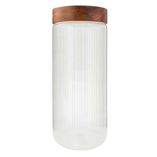 Jarre en borosilicate optique avec couvercle en bois- 1.5L