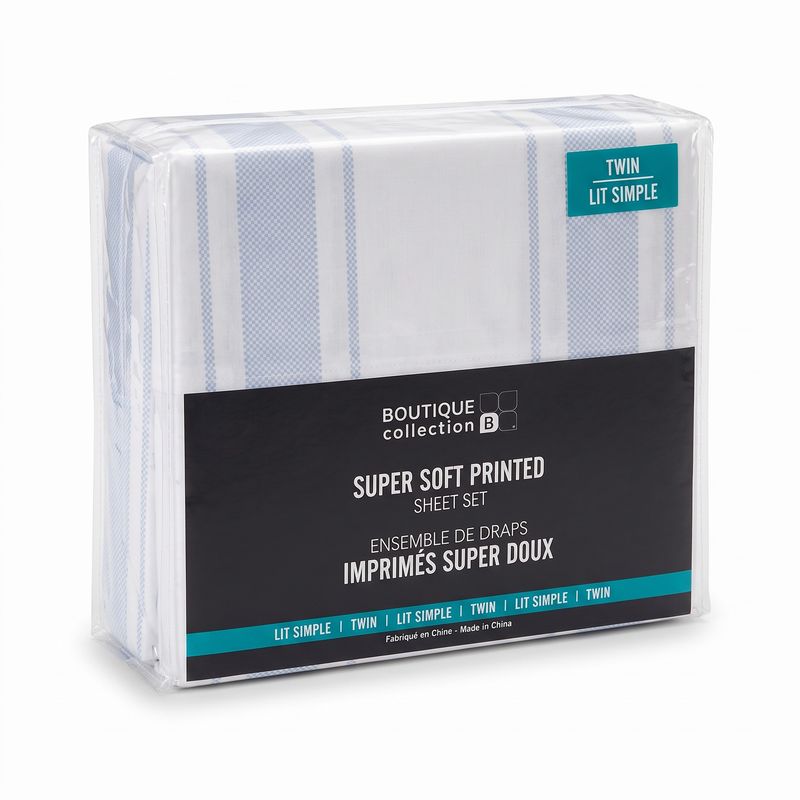 Drap motif simple- Rayure bleu