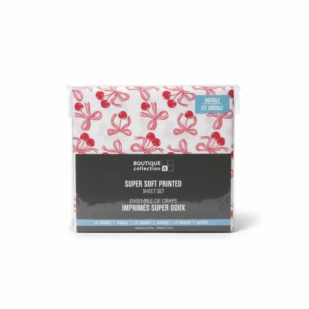 Drap motif double- Cerise