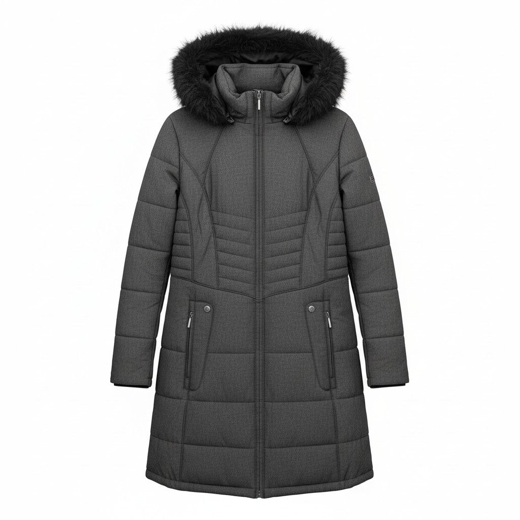Manteau long- Mélange de gris- XL