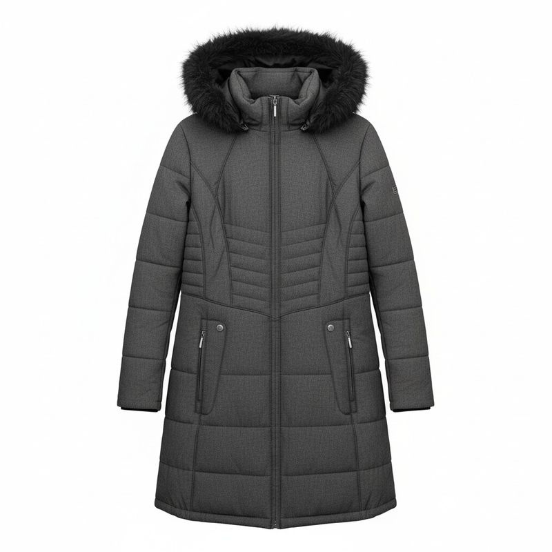 Manteau long- Mélange de gris- XL