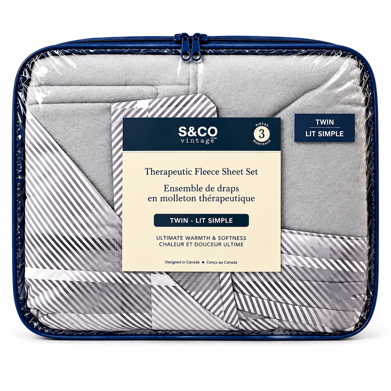 Ensemble de drap en molleton thérapeutique- Simple- Gris