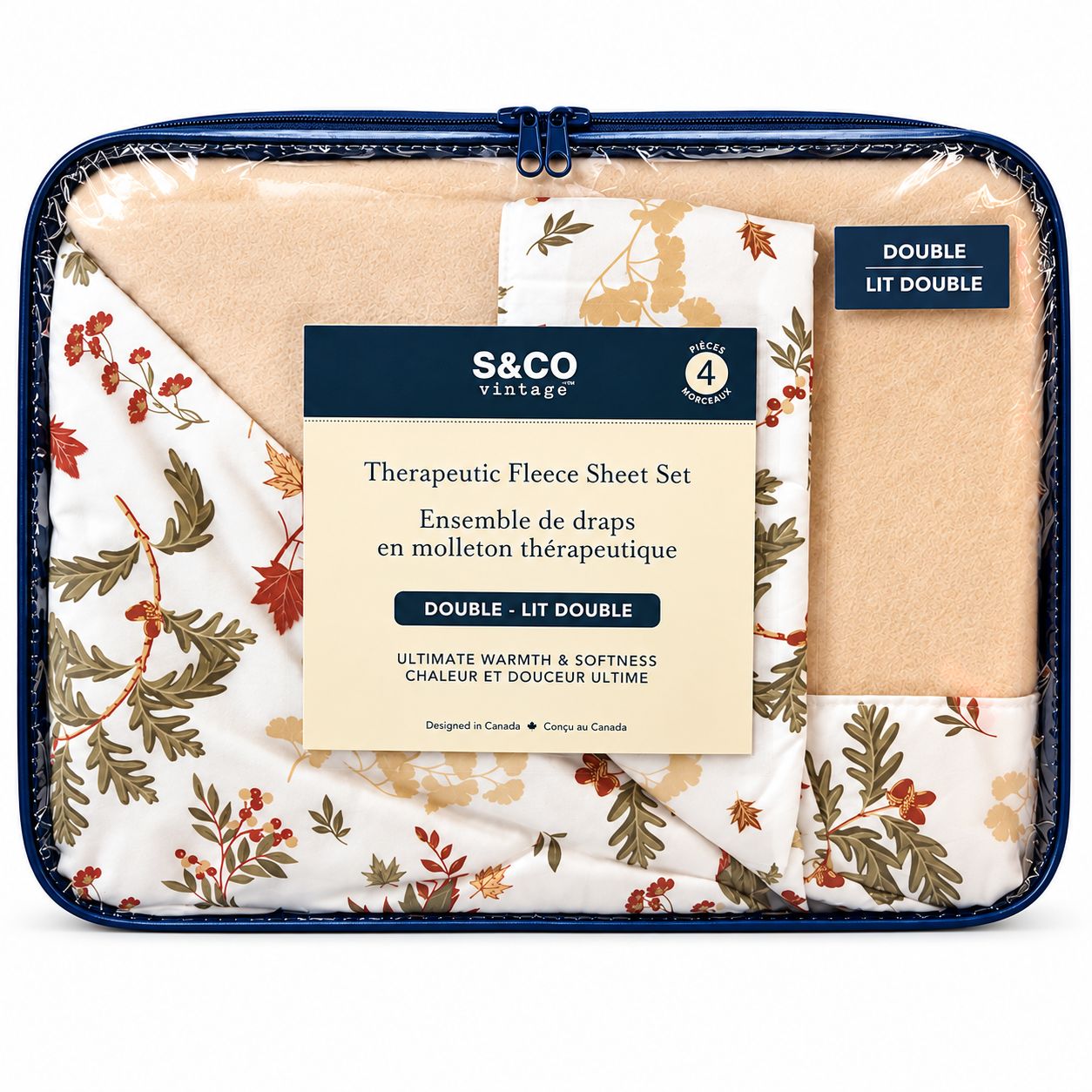 Ensemble de drap en molleton thérapeutique- Double- Crème